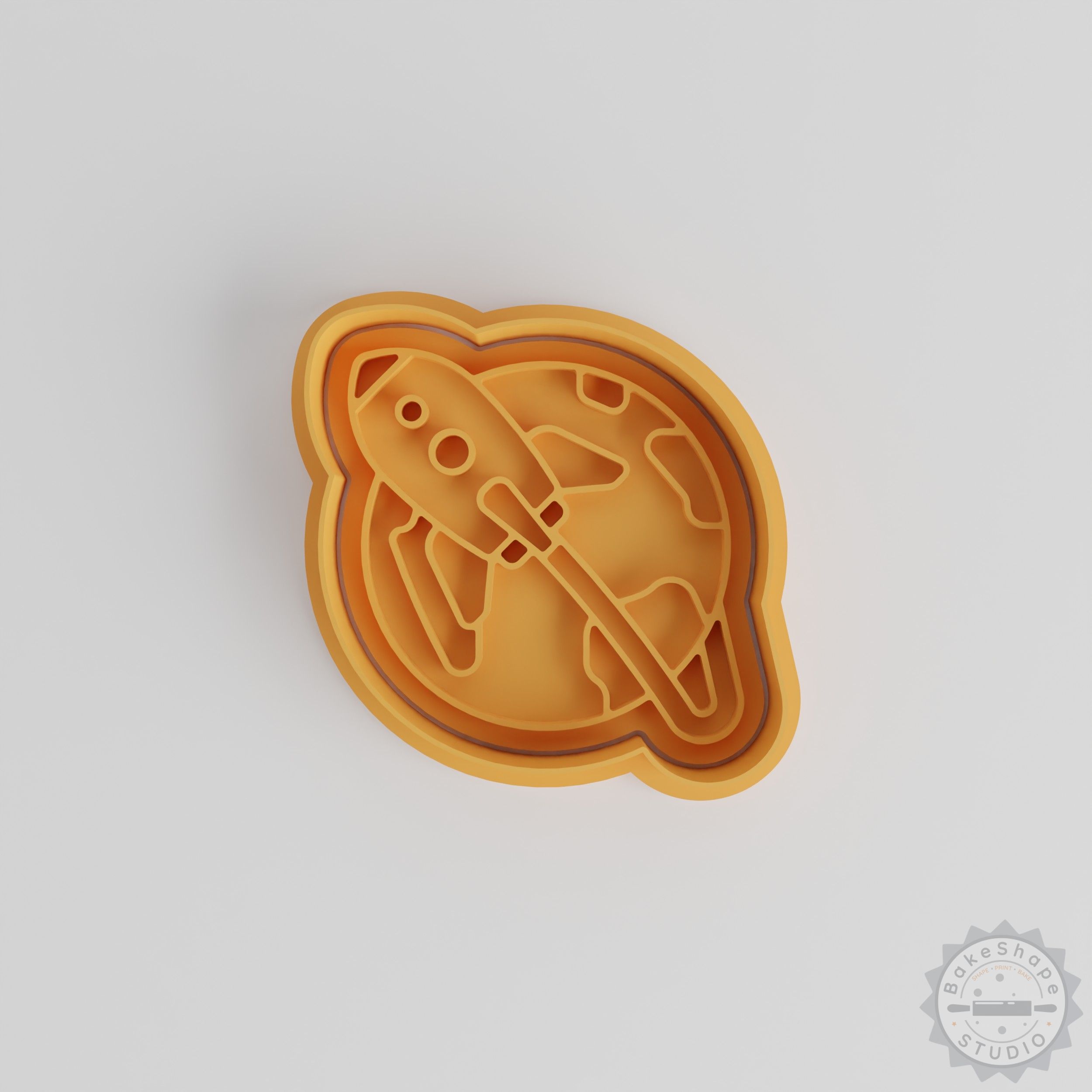 Rocket Shape Cookie Cutter & Stamp Set, 6-Piece, S/M/L Sizes, Space Exploration Theme