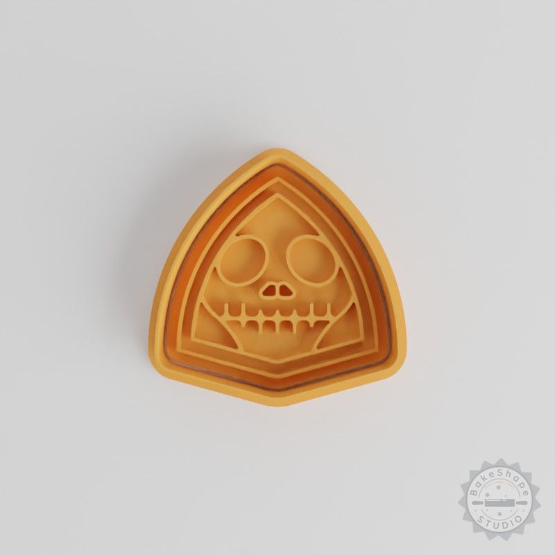 Skull Cookie Cutter & Stamp Set, 3 Sizes, 6 Pieces, Halloween, Skeleton Head, Gothic Baking Tool