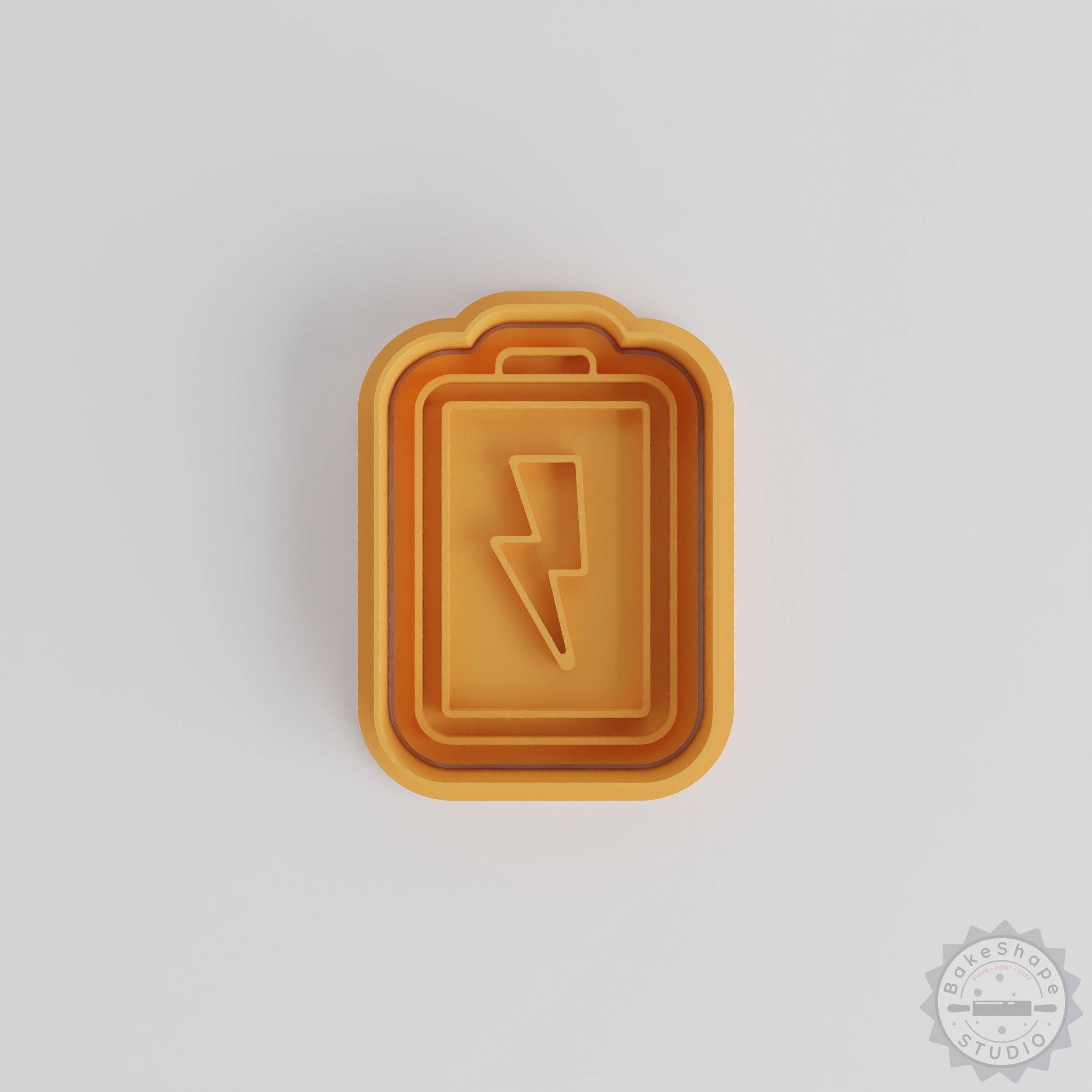 Full Battery Cookie Cutter and Stamp Set, 6-Piece, S/M/L Sizes