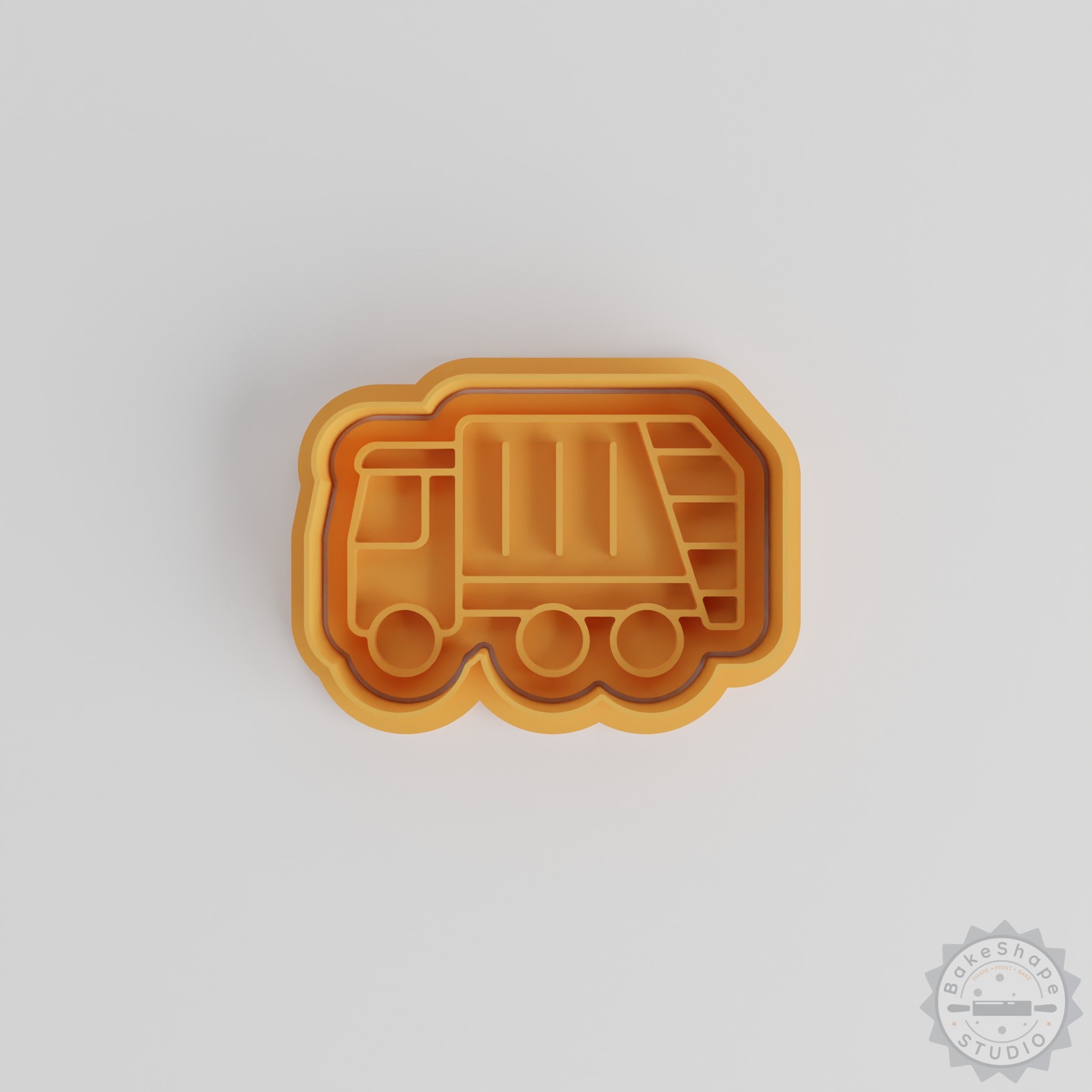 Garbage Lorry Cookie Cutter and Stamp Set, 6 Piece, Trash Vehicle Shapes for Cookies, Fondant in S/M/L
