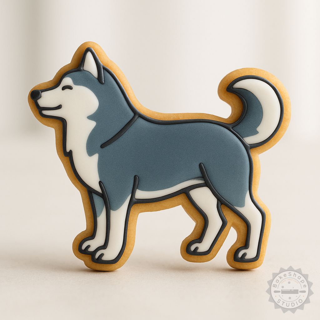 Alaskan Malamute cookie cutter and stamp STL set for 3D printing dog-themed baking tools