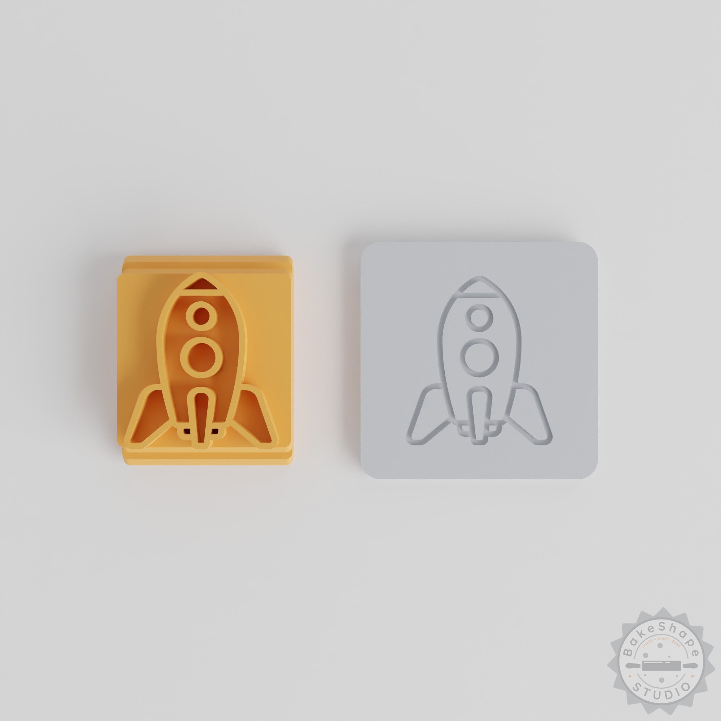 Rocket Ship Stamp Set, 5 Sizes for Clay, Cookies, Fondant, Spacecraft Design