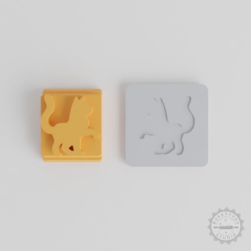 Cat Stamp Tile Set, 5 Motif Sizes (20-40mm), Perfect for Clay, Cookies, Fondant