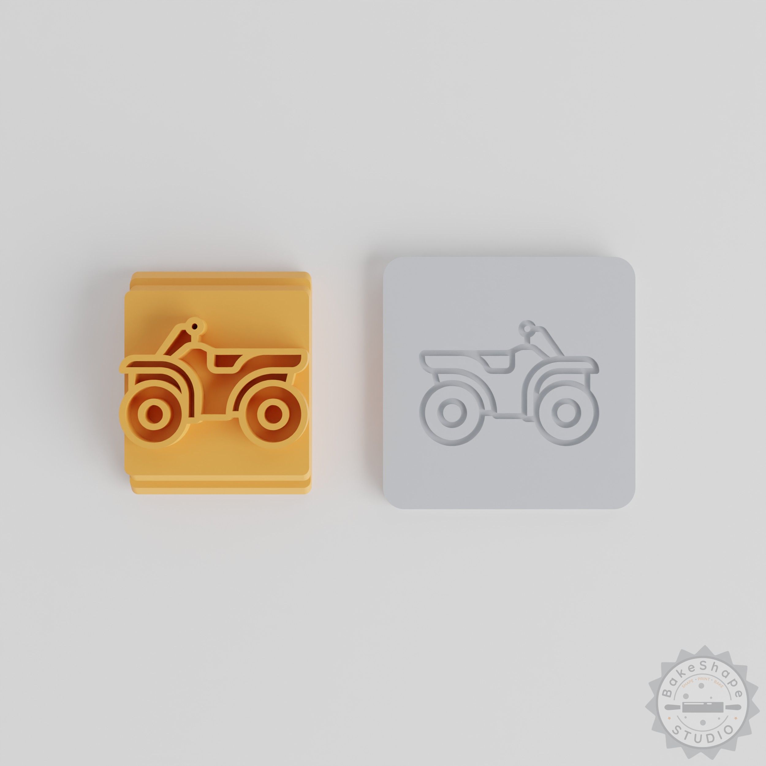 Four Wheeler Stamp Tile Set, 5 Sizes, Ideal for Clay, Cookies, Fondant Crafting