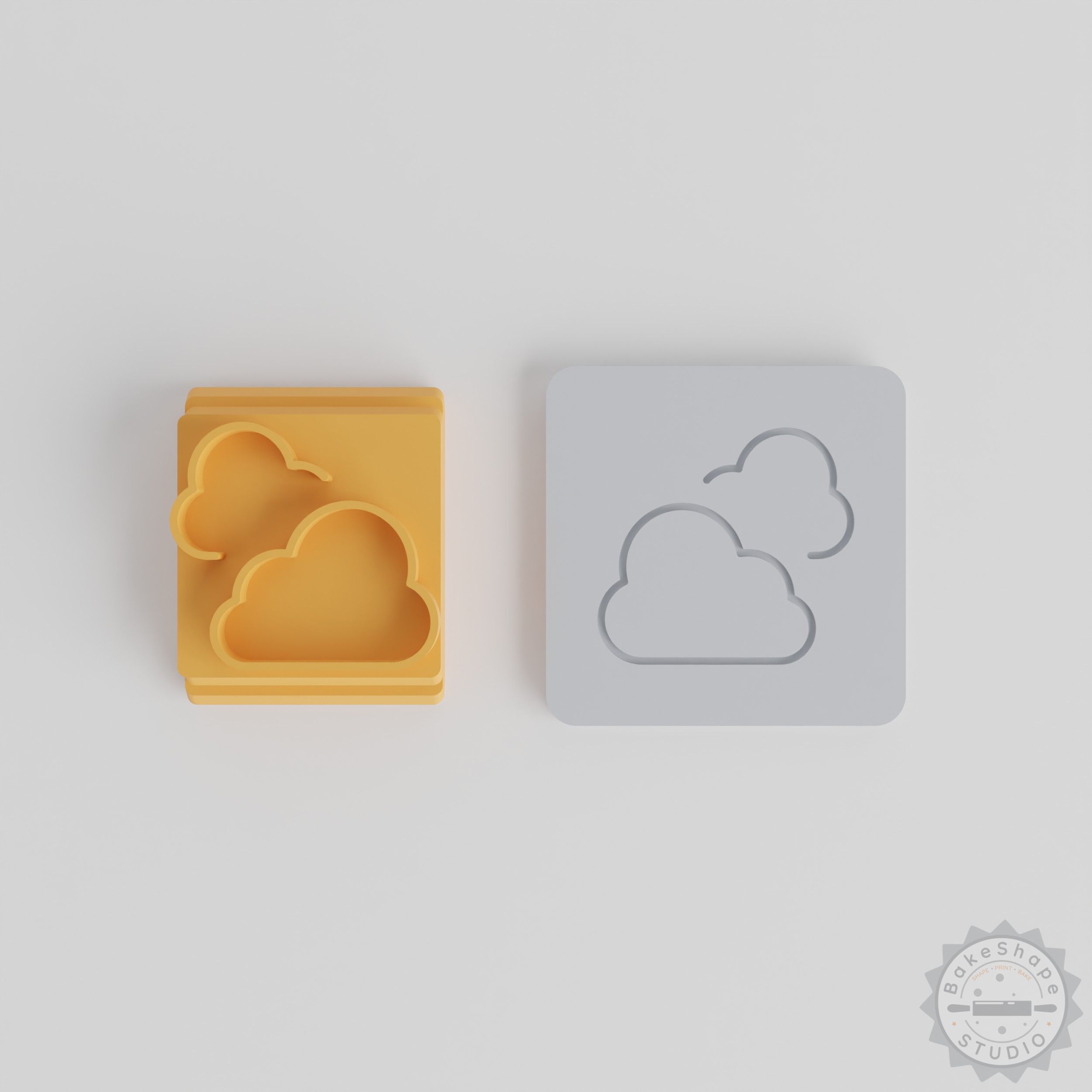 Cloud Stamp Tile Set, 5-Piece, Multiple Sizes for Clay, Cookie, Fondant Crafting