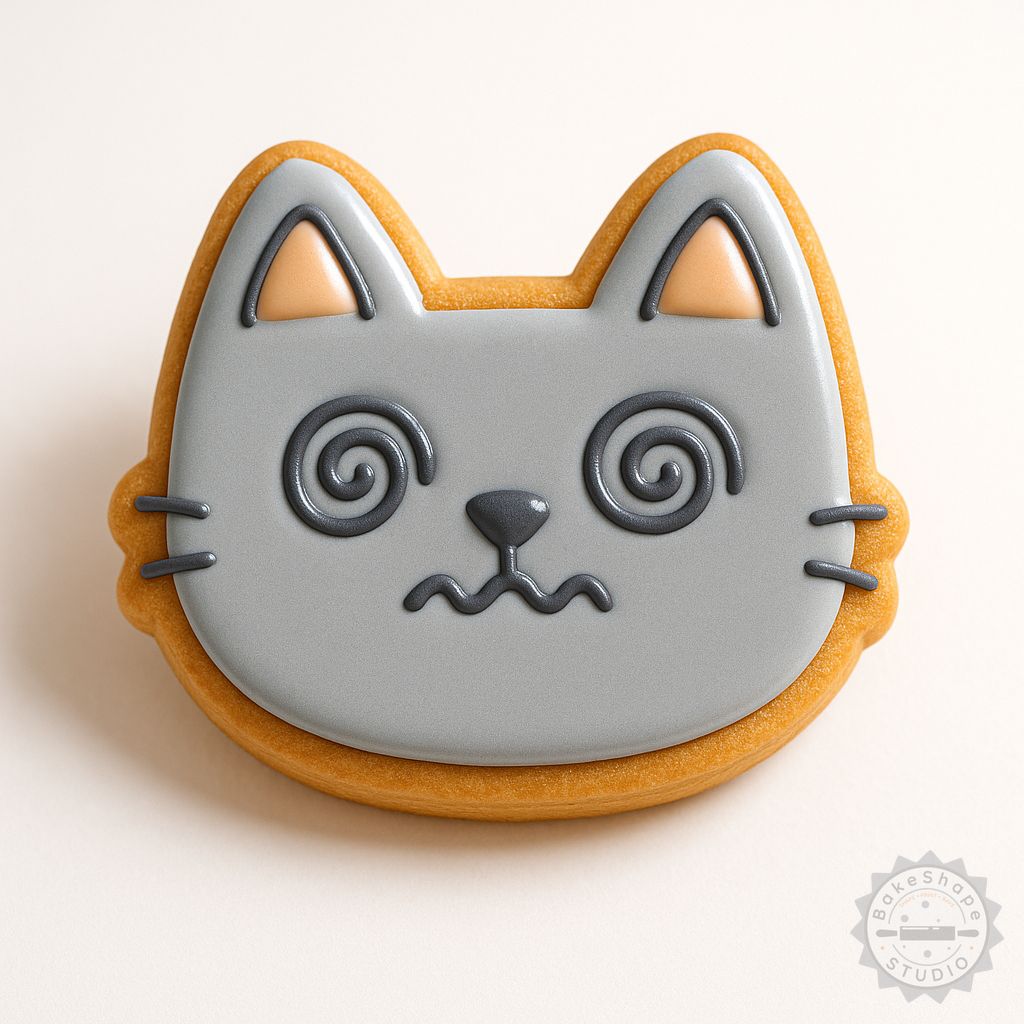 Dizzy shape cookie cutter and stamp set STL for 3D printing in small, medium, and large sizes with pet and animal motifs