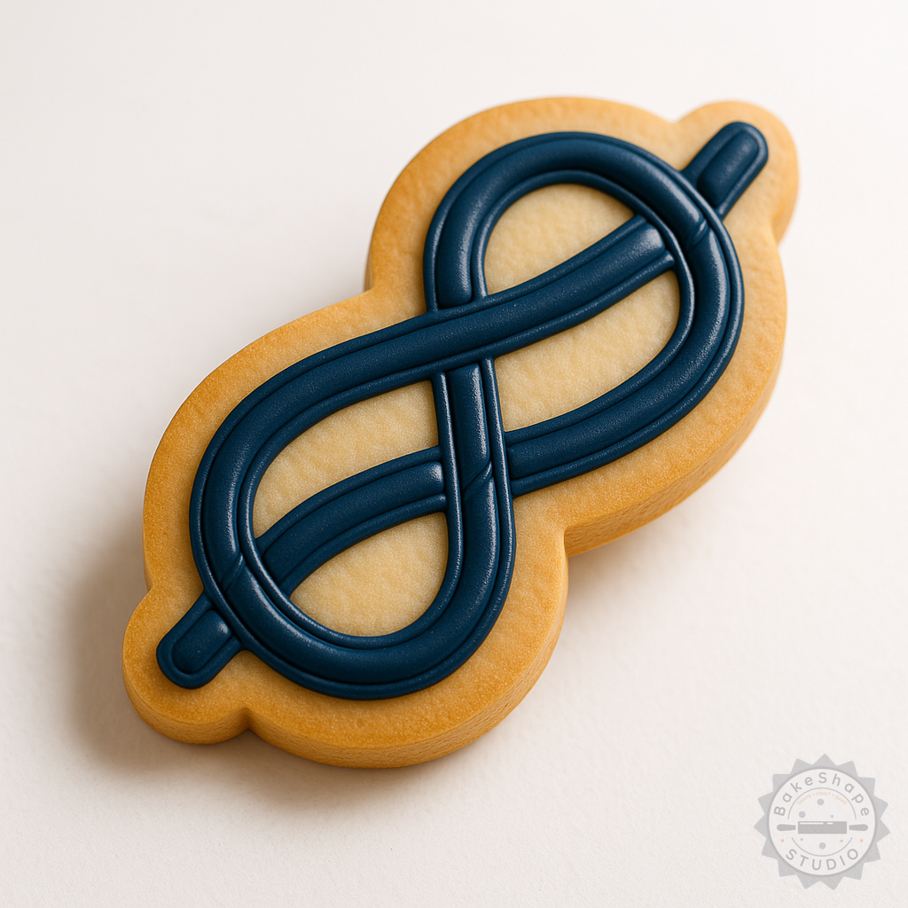 Decorated example 1 of Nautical Knot Cookie Fondant Shape Cutter & Stamp Set, 6-Piece Size Variety