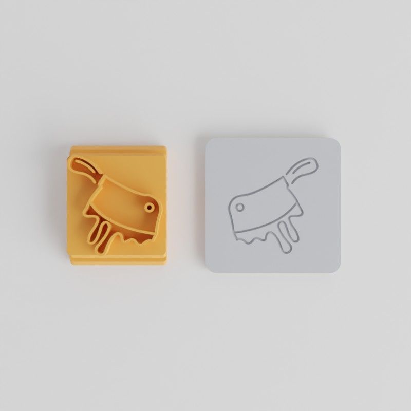 Bloody Cleaver Stamp Tile Set, 5 Sizes for Clay, Cookies, Fondant