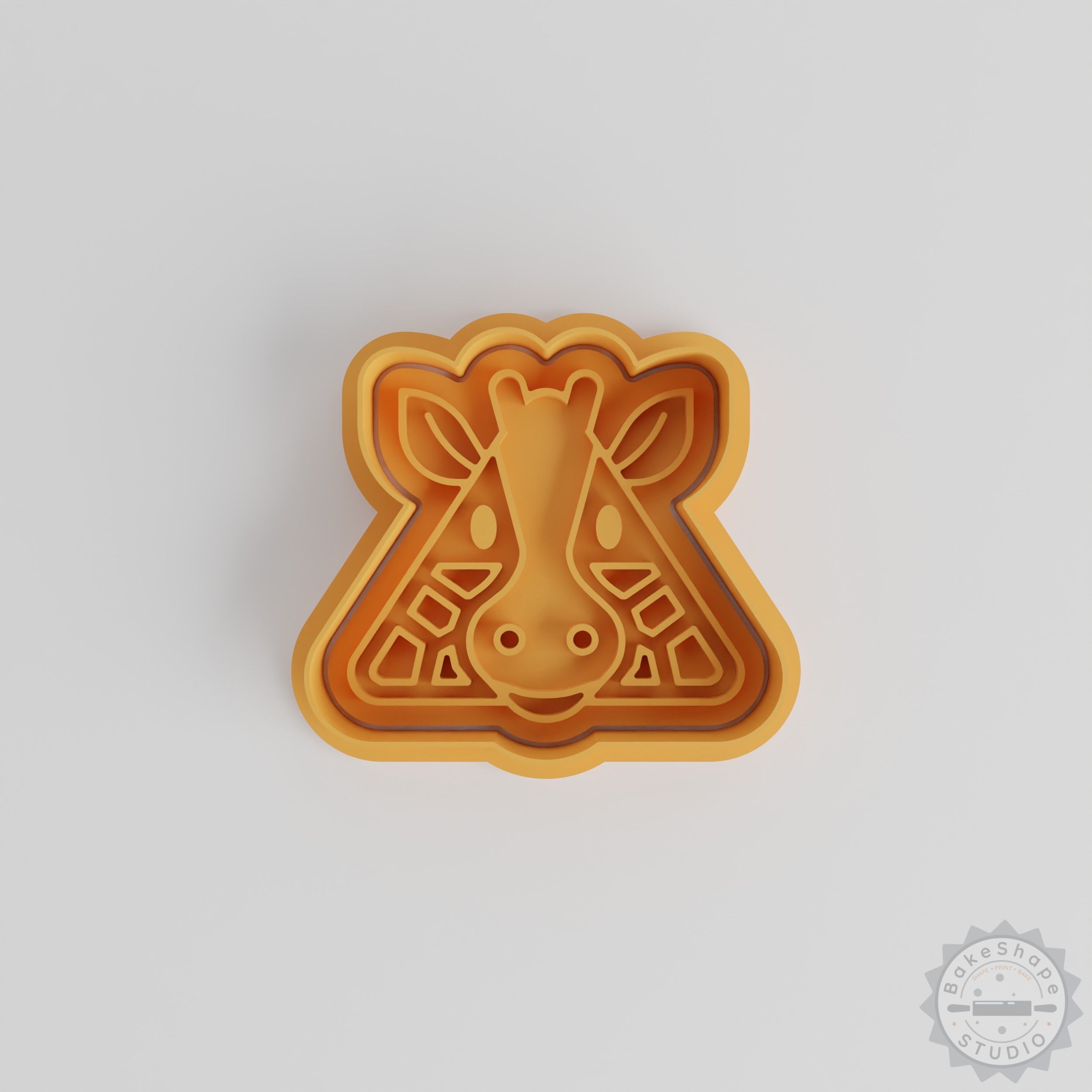 Giraffe Shape Cookie Cutter & Stamp Set, Cute Animal Design, S/M/L, 6 Pieces
