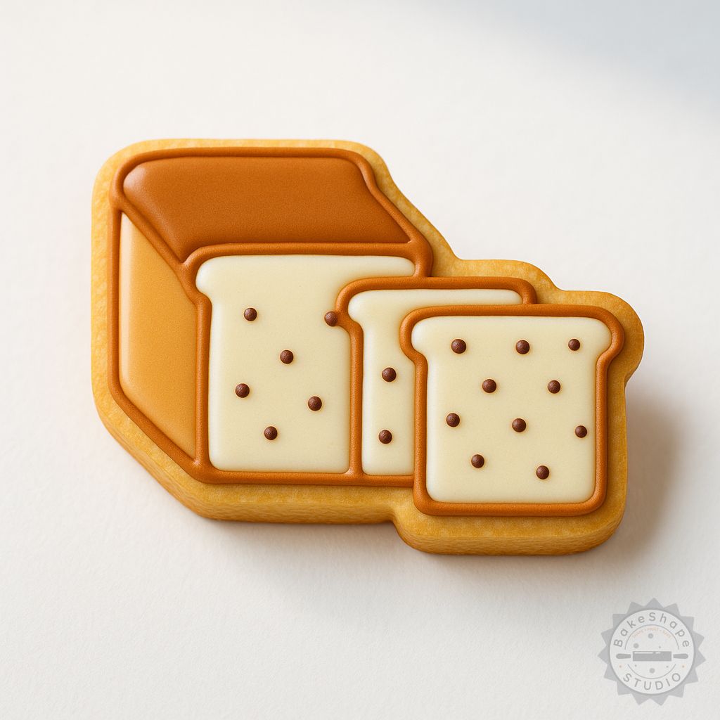 Bread shape cutter and stamp set STL with three sizes for cookie and fondant 3D printing