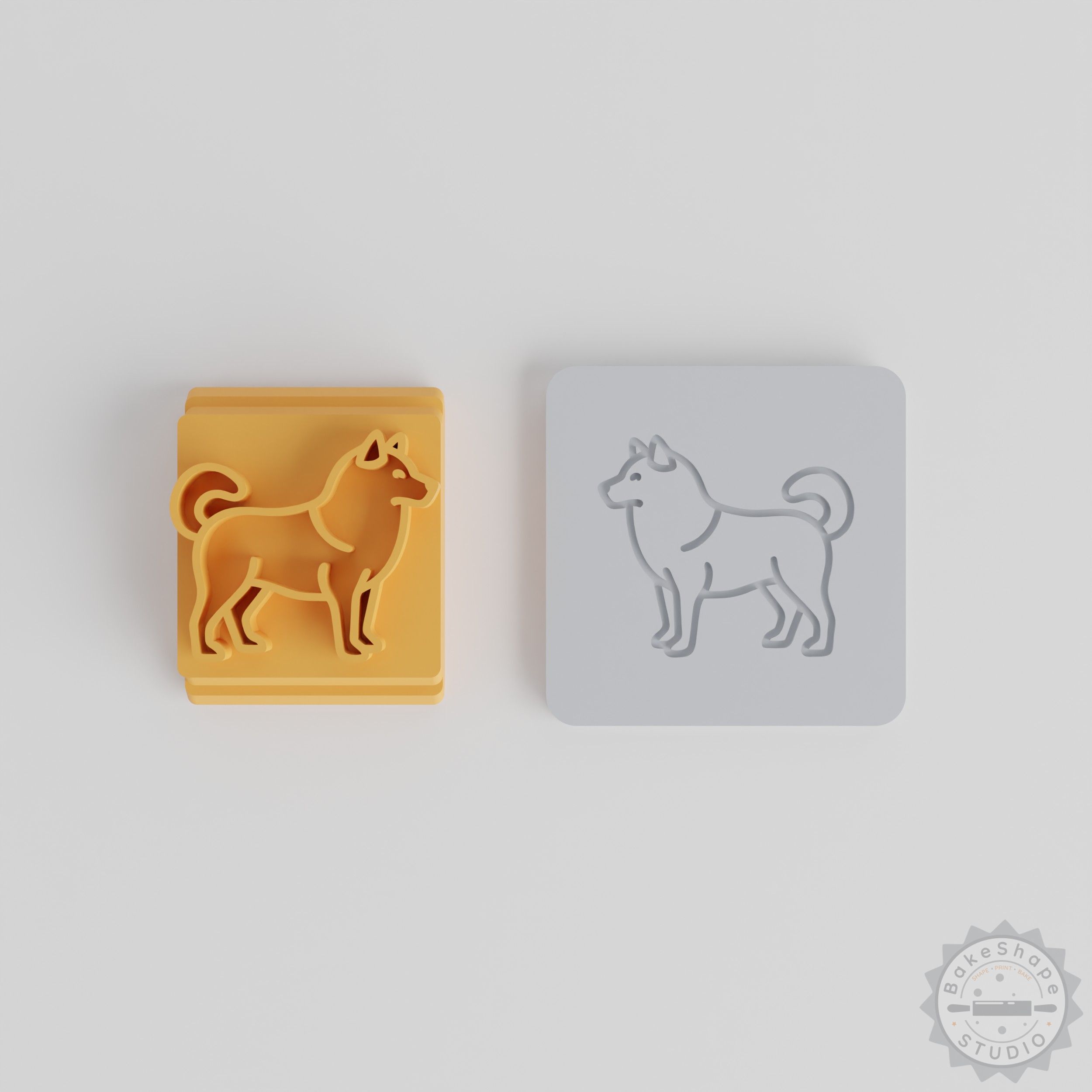 Alaskan Malamute Stamp Tile Set for Clay, Cookies, Fondant, 5 Design Sizes, Dog Breed Craft Tool