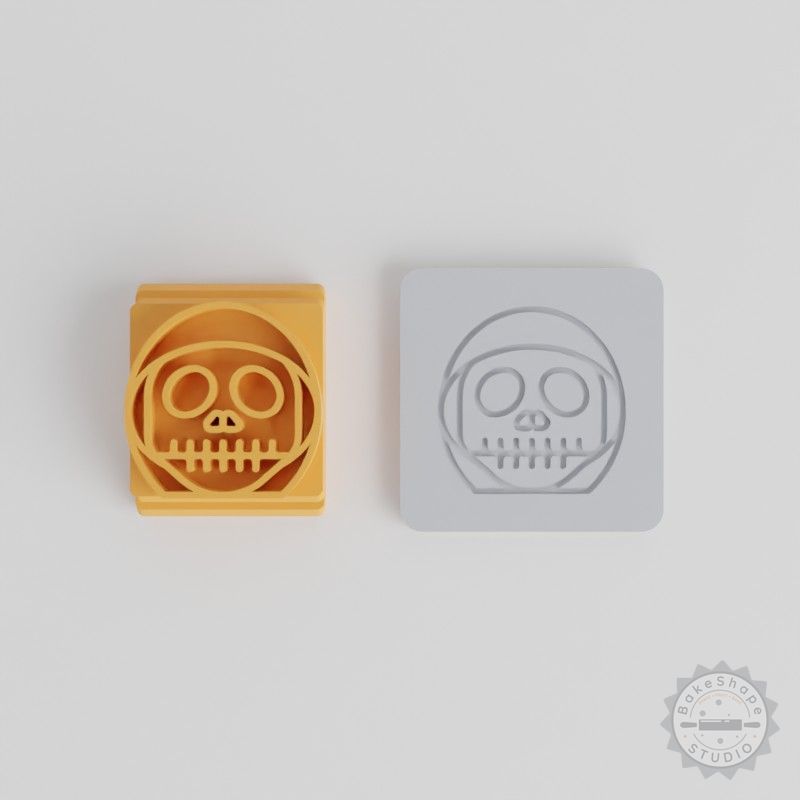 Grim Reaper Stamp Tile Set for Clay, Cookies, Fondant - 5 Motif Sizes for Halloween, Horror Decor