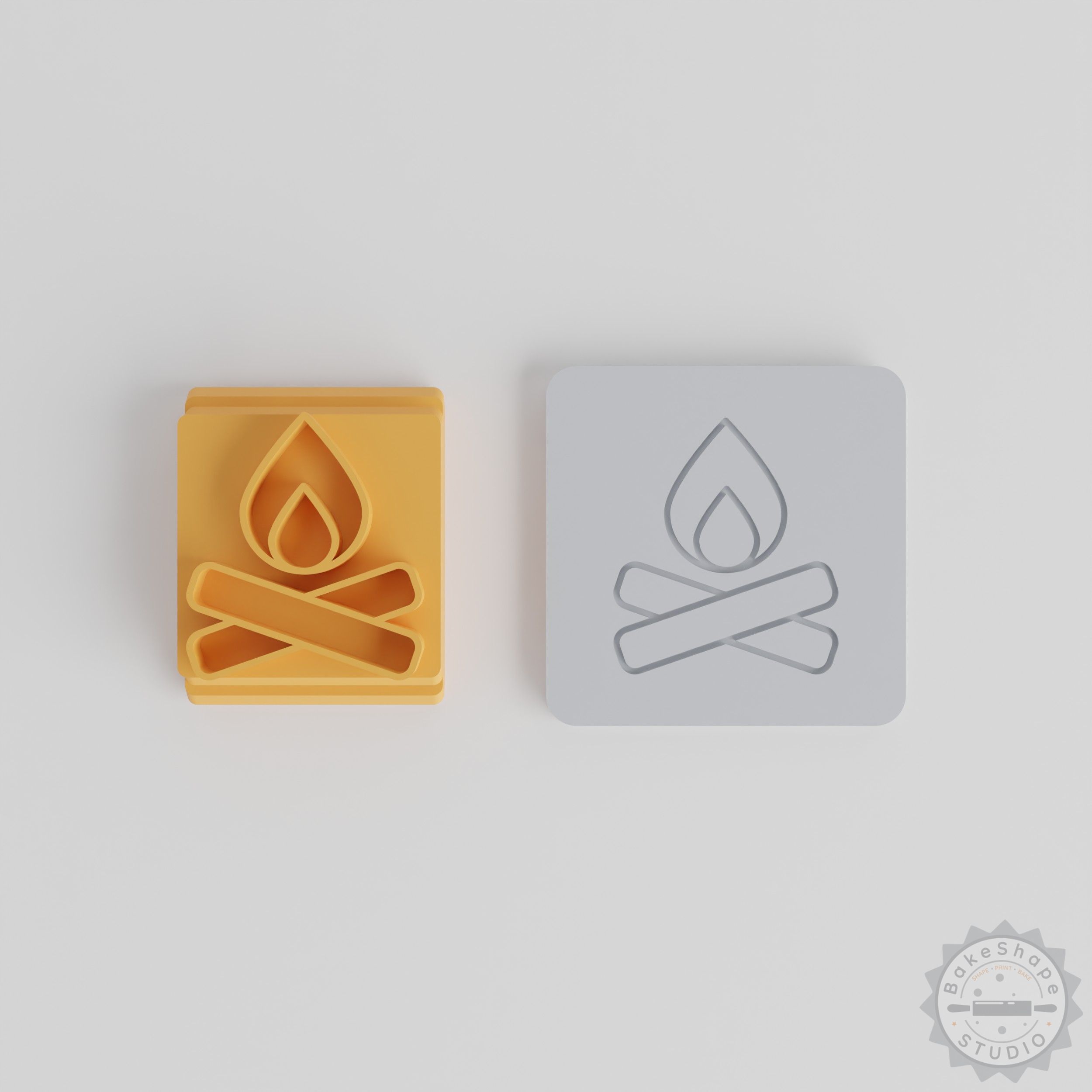 Fire Stamp Tile Set for Clay, Cookies, Fondant, 5-Piece Motif in Various Sizes