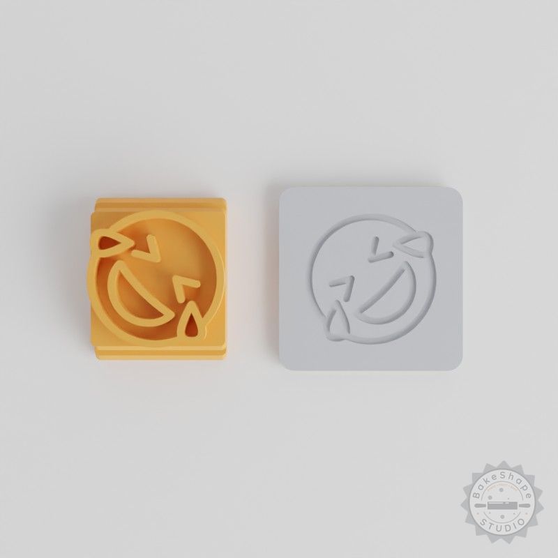 Rolling Laughter Stamp Tile Set, 5 Emoji Design Sizes for Clay, Cookies, Fondant