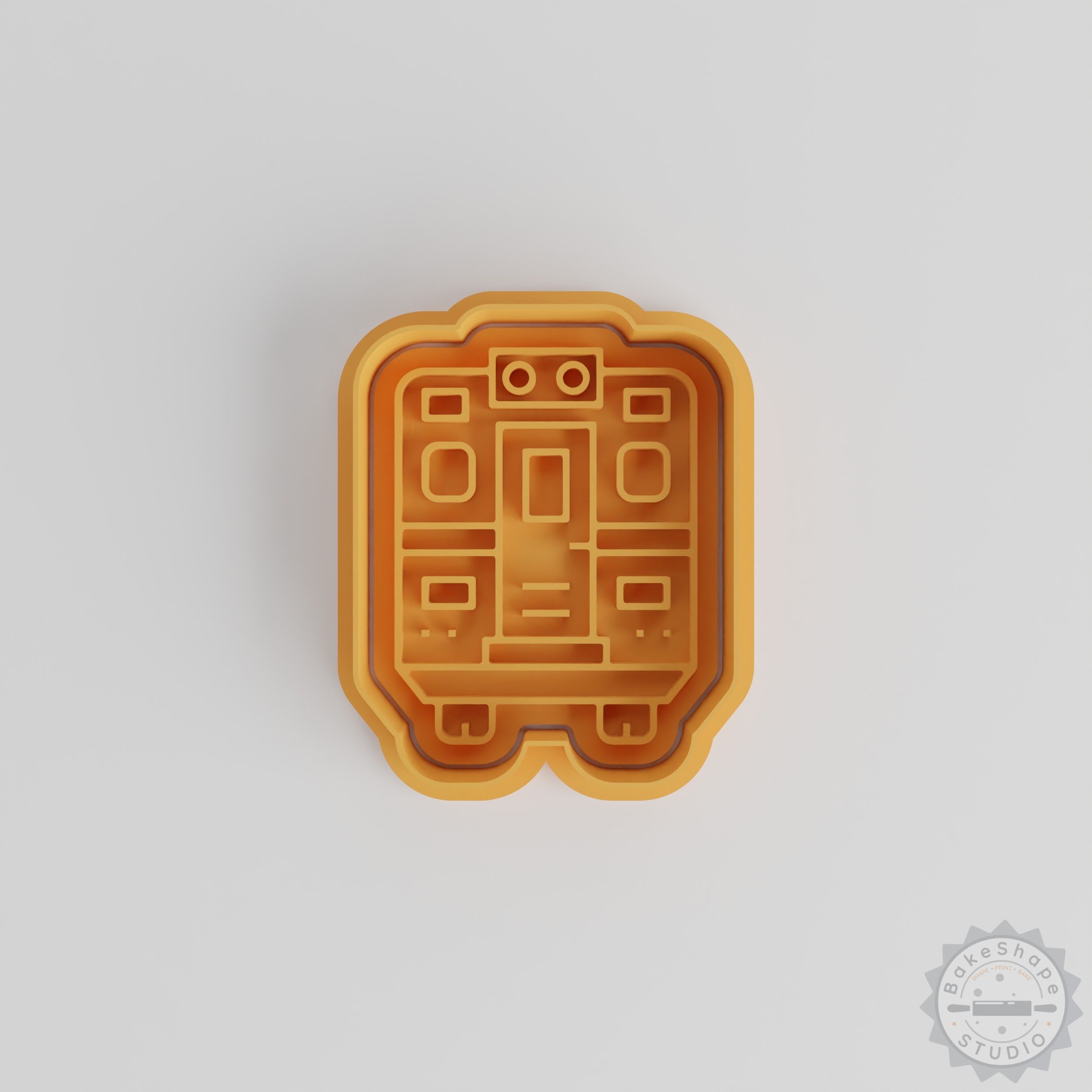 Train cookie cutter and stamp set STL for 3D printing in small, medium, and large sizes