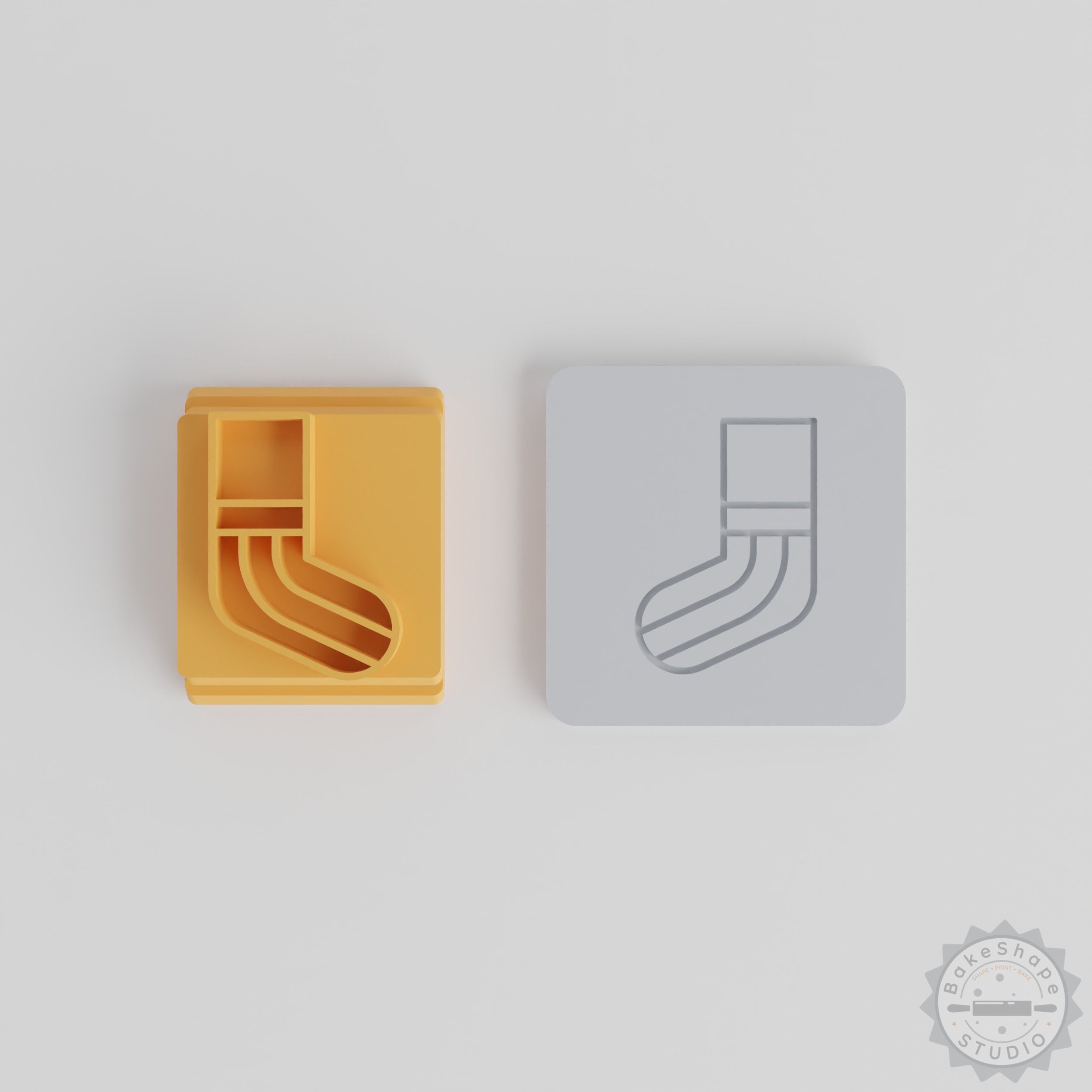 Stamp Tile Tool Set for Soft Materials, Clay, Cookies, Fondant, Holiday Sock Design
