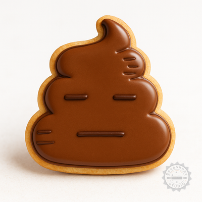Decorated example 1 of Poop Shape Cutter & Stamp Set, 6-Piece Emoji Cookie & Fondant Tool, Small/Medium/Large