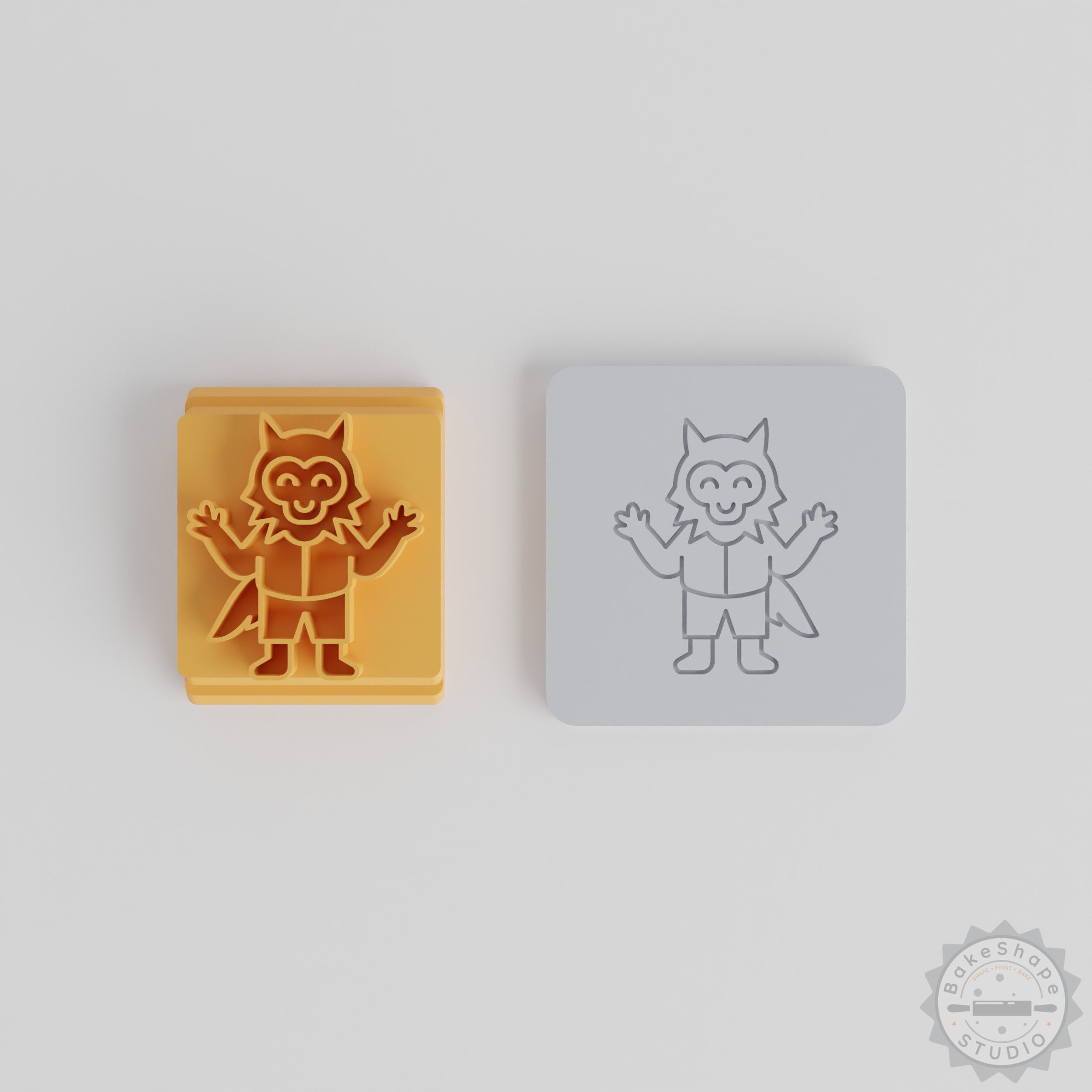 Werewolf Stamp Tile Set, Five Motif Sizes, Perfect for Clay, Cookies, Fondant, Halloween Crafting & Baking