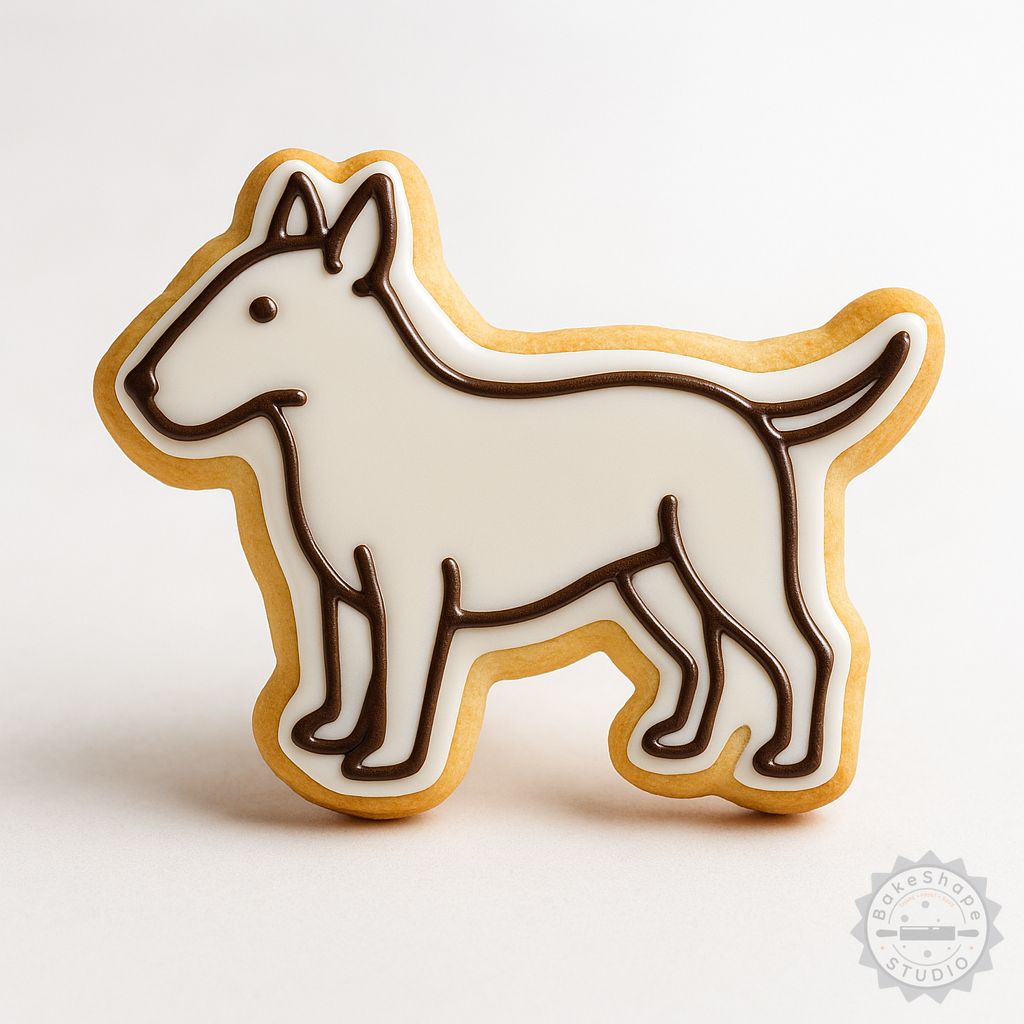 Bull Terrier cookie cutter and stamp STL set for 3D printing dog breed themed baking tools
