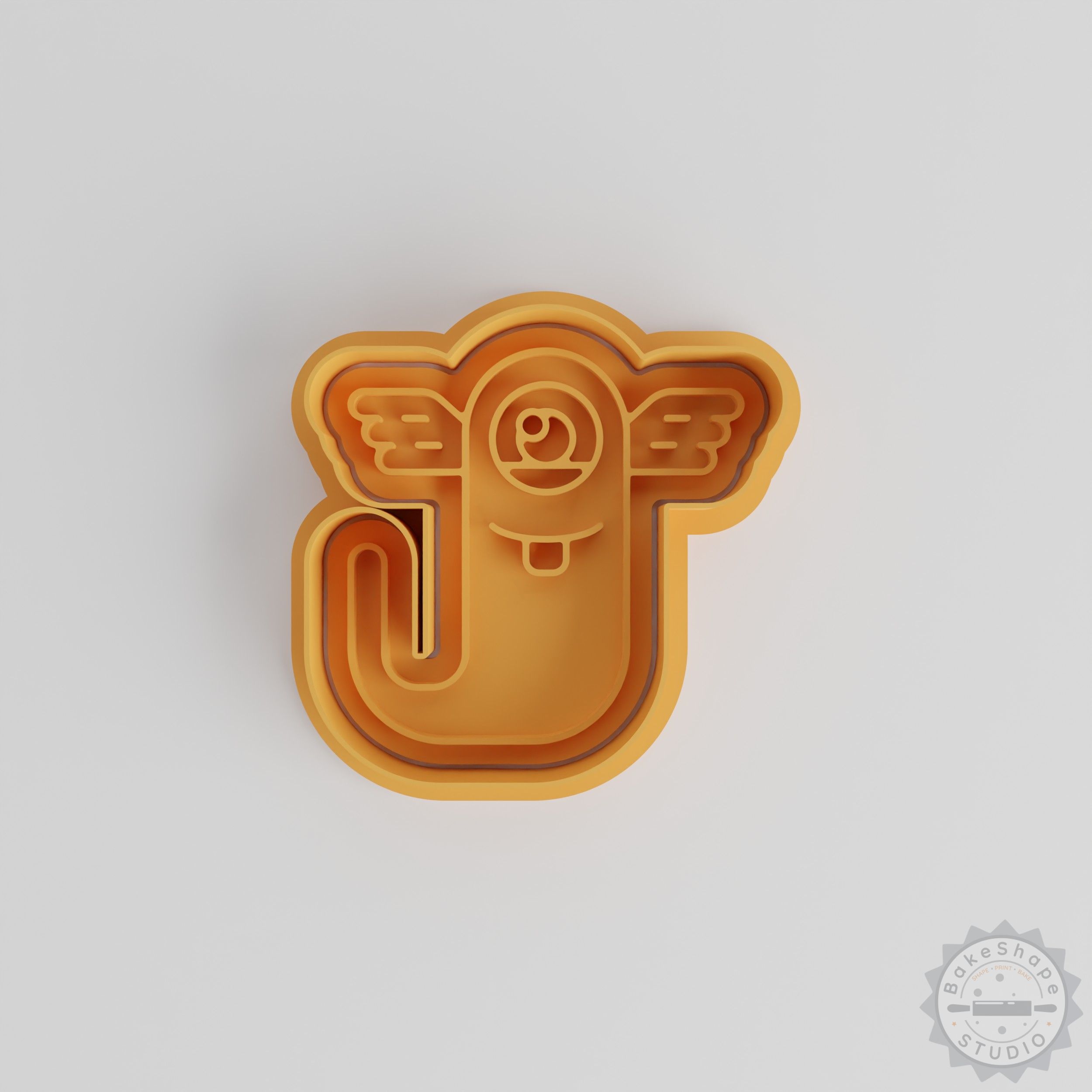 Flying Slug Monster Cookie Cutter & Stamp Set, 6pcs, Cartoon Character Shape For Cookies, Fondant - S/M/L Sizes