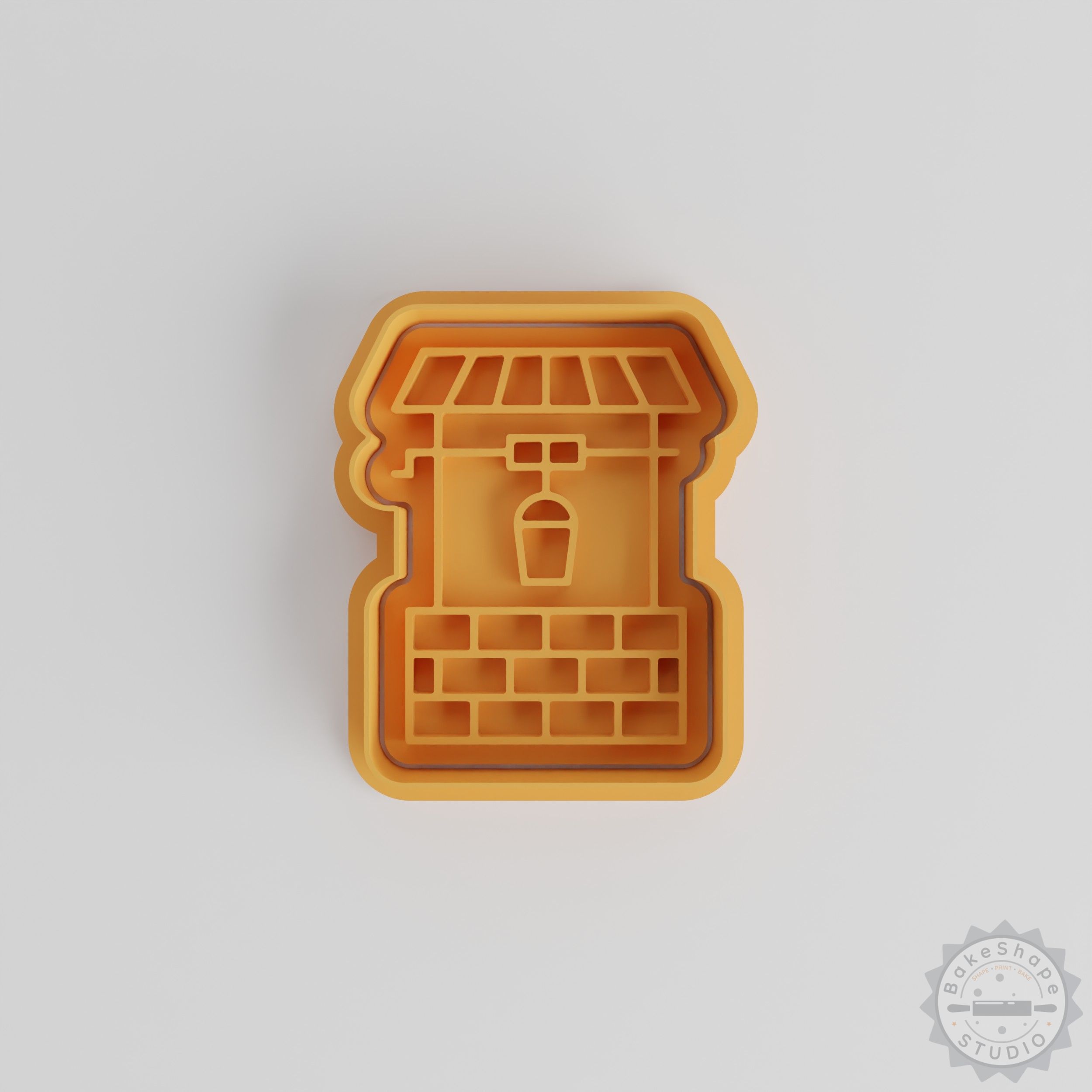 Water Well Cookie Cutter & Stamp Set, 6-Piece, Versatile Village Pond Design for Fondant