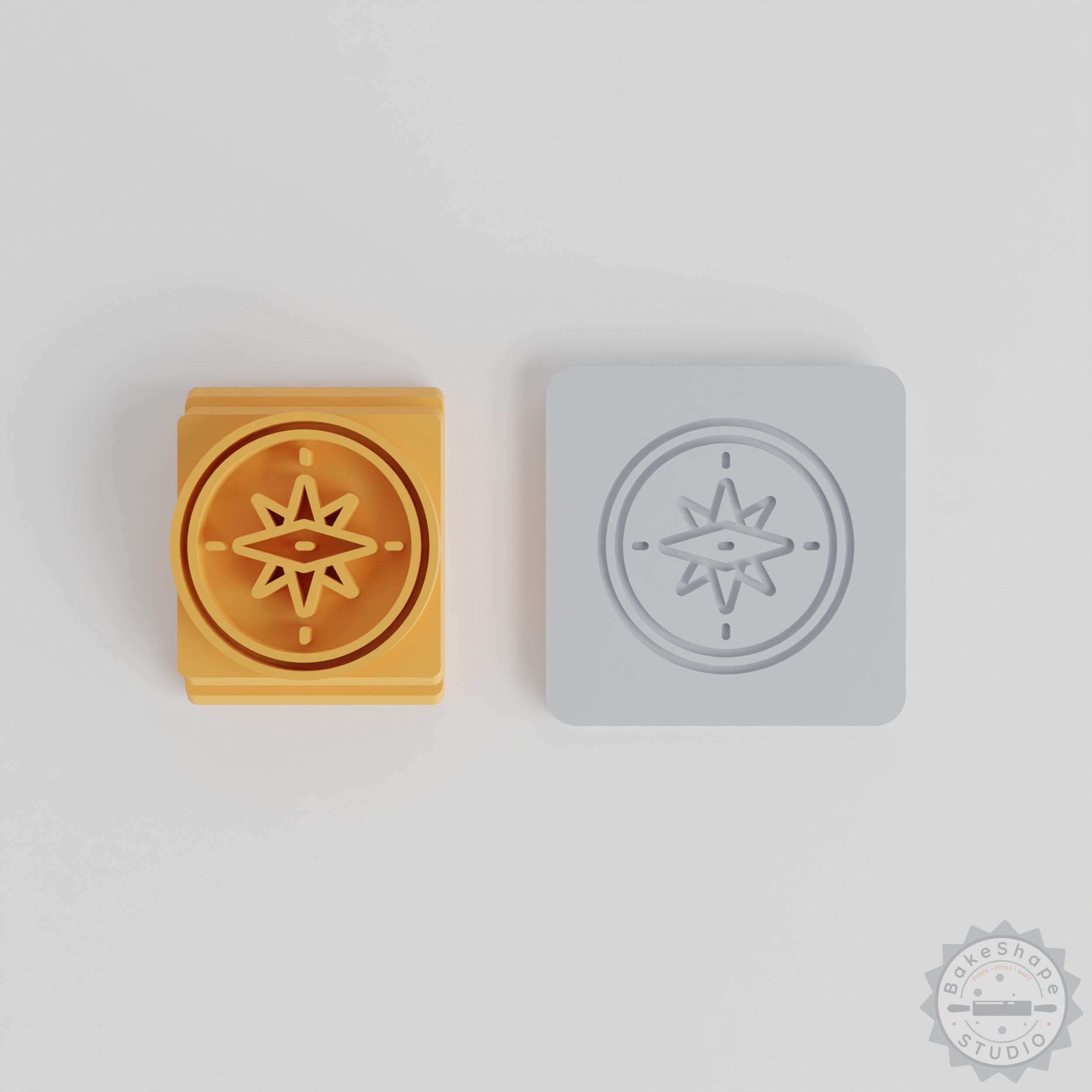 Compass Stamp Tile Set, 5 Motif Sizes 20-40mm, Ideal for Clay, Cookies, Fondant, and Soft Materials