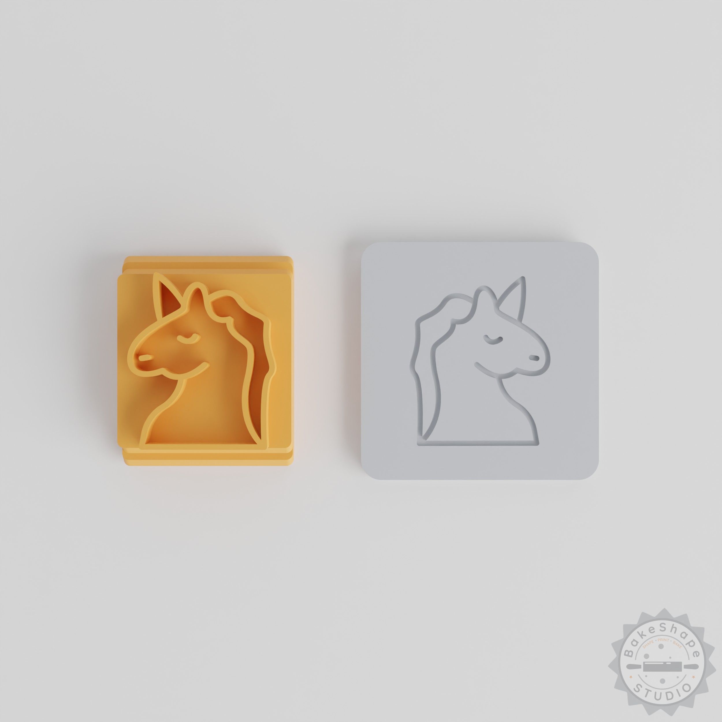 Unicorn stamp tile set of five multi-size clay and craft stamps STL for 3D printing