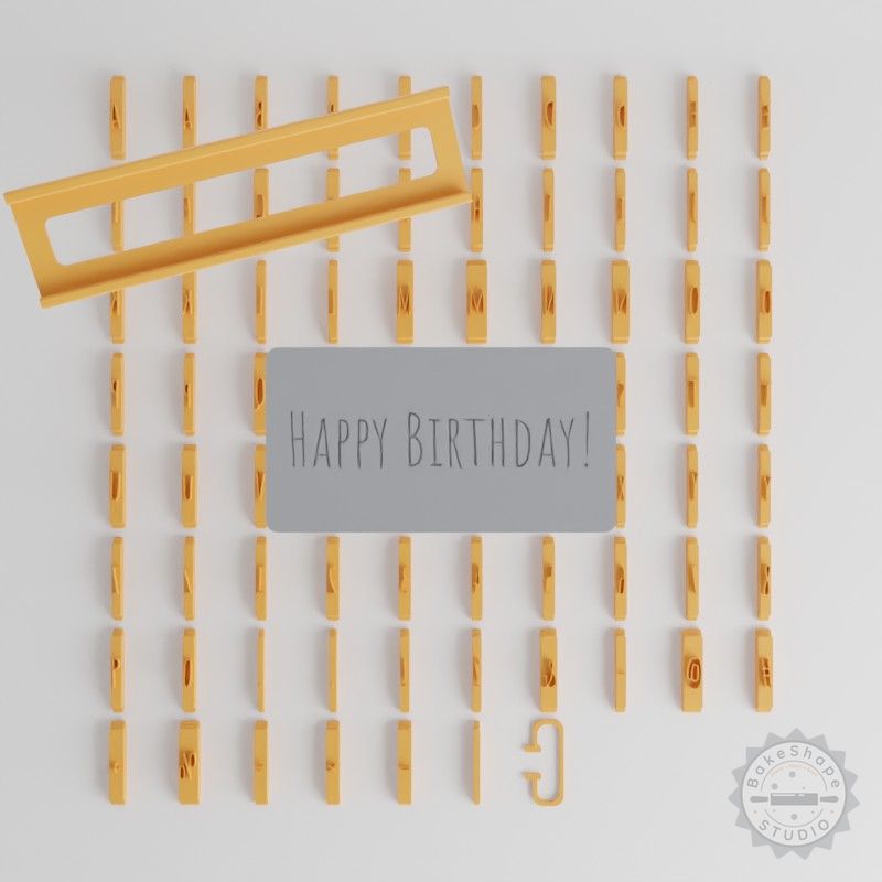 Amatic SC Font Tiles Set, 1/2 Inch, 80 Pieces, For Clay, Cookies, Fondant Decor