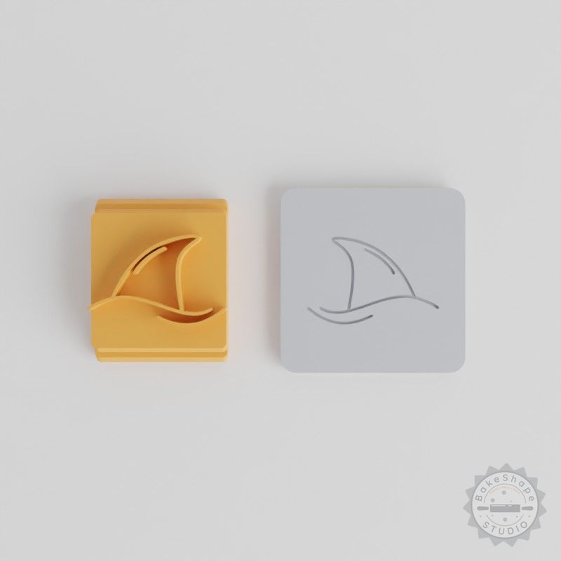 Shark Fin Stamp Tile Set, 5 Sizes for Clay, Cookies, Fondant, Perfect Ocean Beach Design