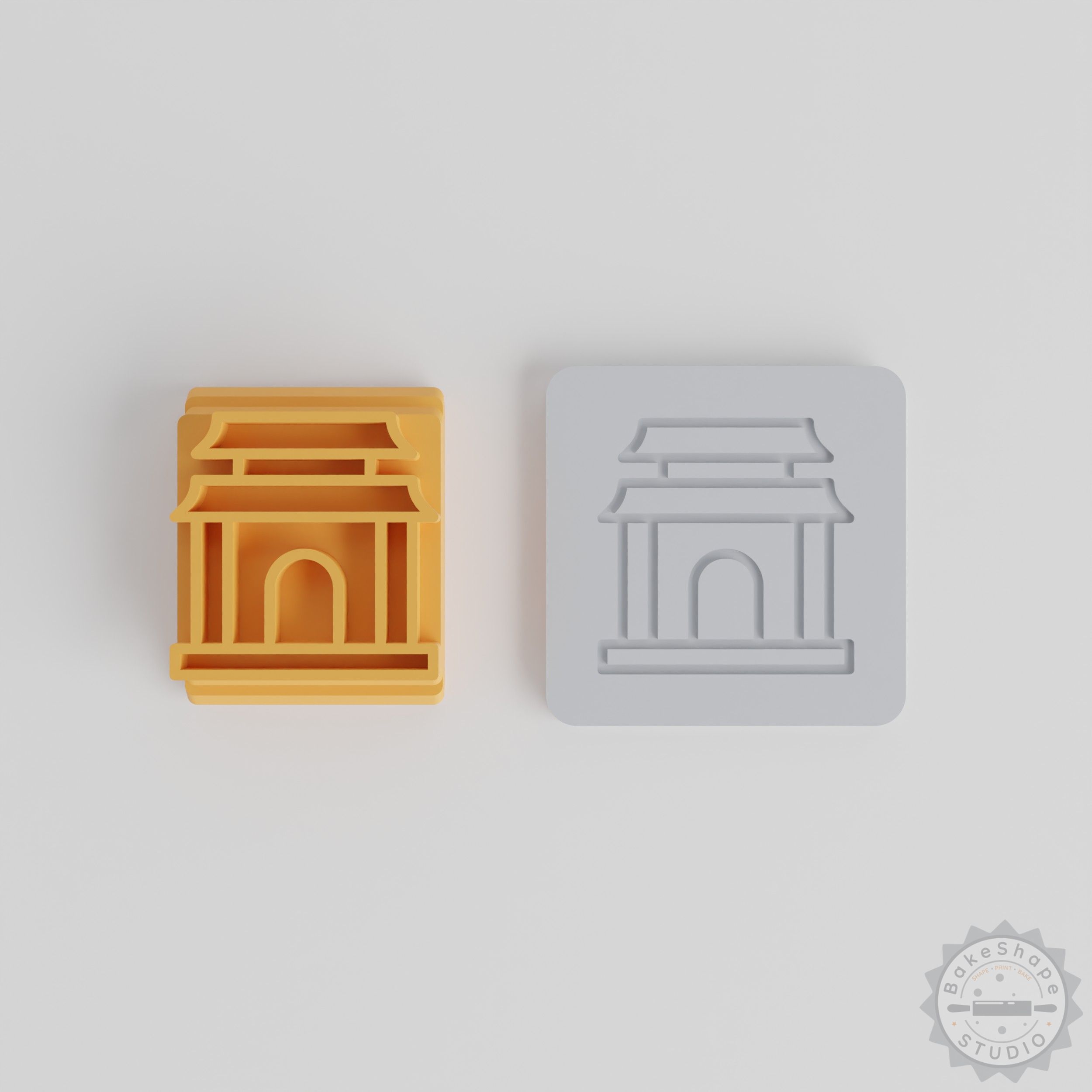 Pagoda Stamp Tile Set, Versatile 5-Piece Stamp for Clay, Cookie, Fondant Crafting