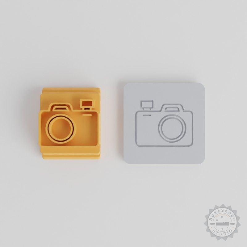 Camera Stamp Tile Set for Clay and Cookies, 5 Sizes