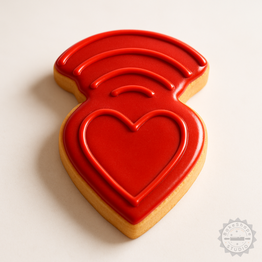 Decorated example 1 of Heart Shape Cutter and Stamp Set, Cookie and Fondant, 3 Sizes S/M/L, 6 Pieces