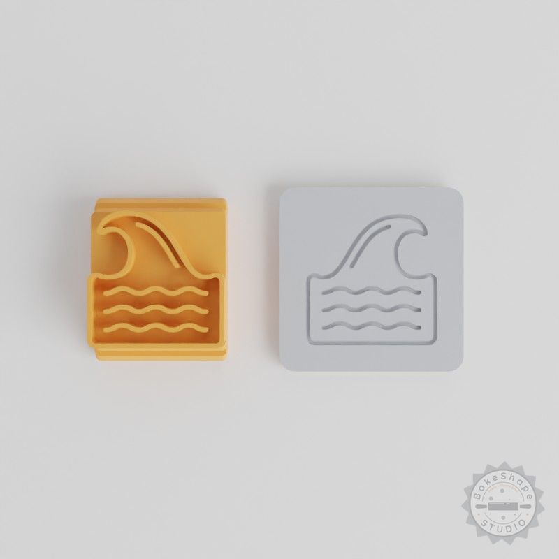 Wave Ocean Stamp Tile Set, 5 Sizes, Perfect for Clay, Cookies, Fondant, Nautical and Sea-themed Designs