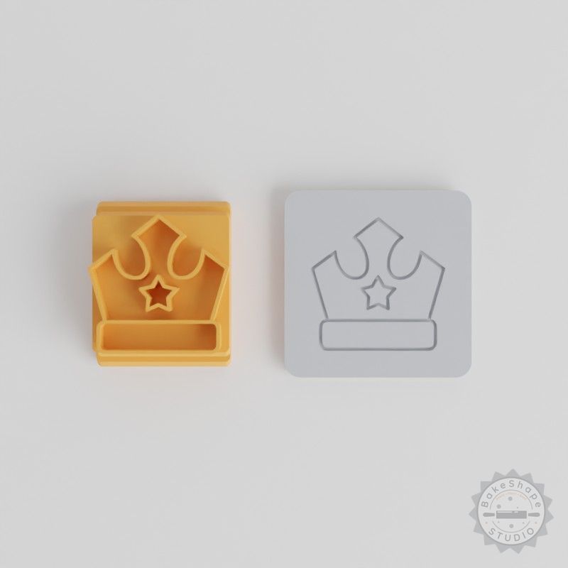 Crown Stamp Tile Set, 5 Motif Sizes for Clay & Cookies, Queen's Tiara, Regal Royal Theme