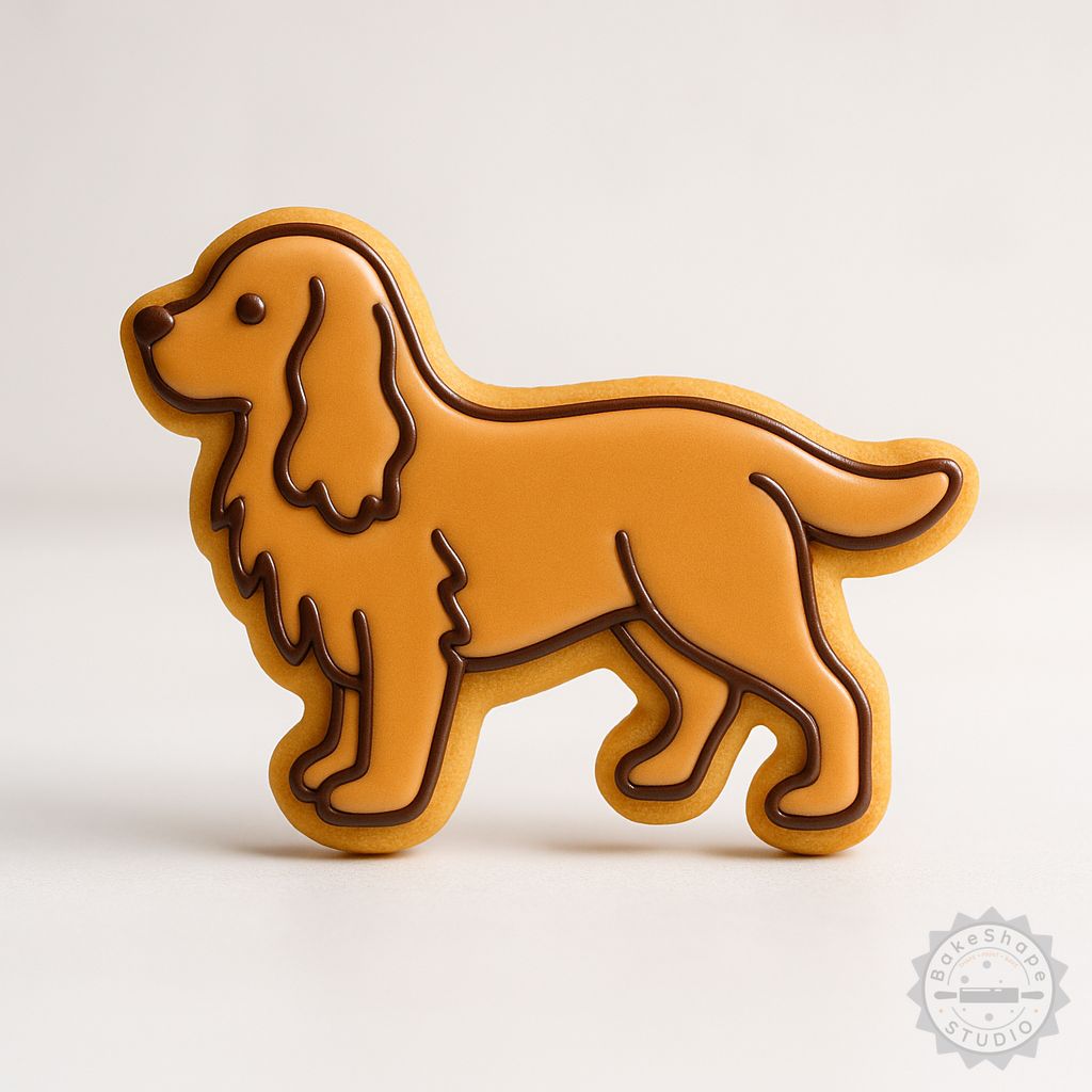 Cocker Spaniel cookie cutter and stamp STL set for 3D printing in small, medium, and large sizes
