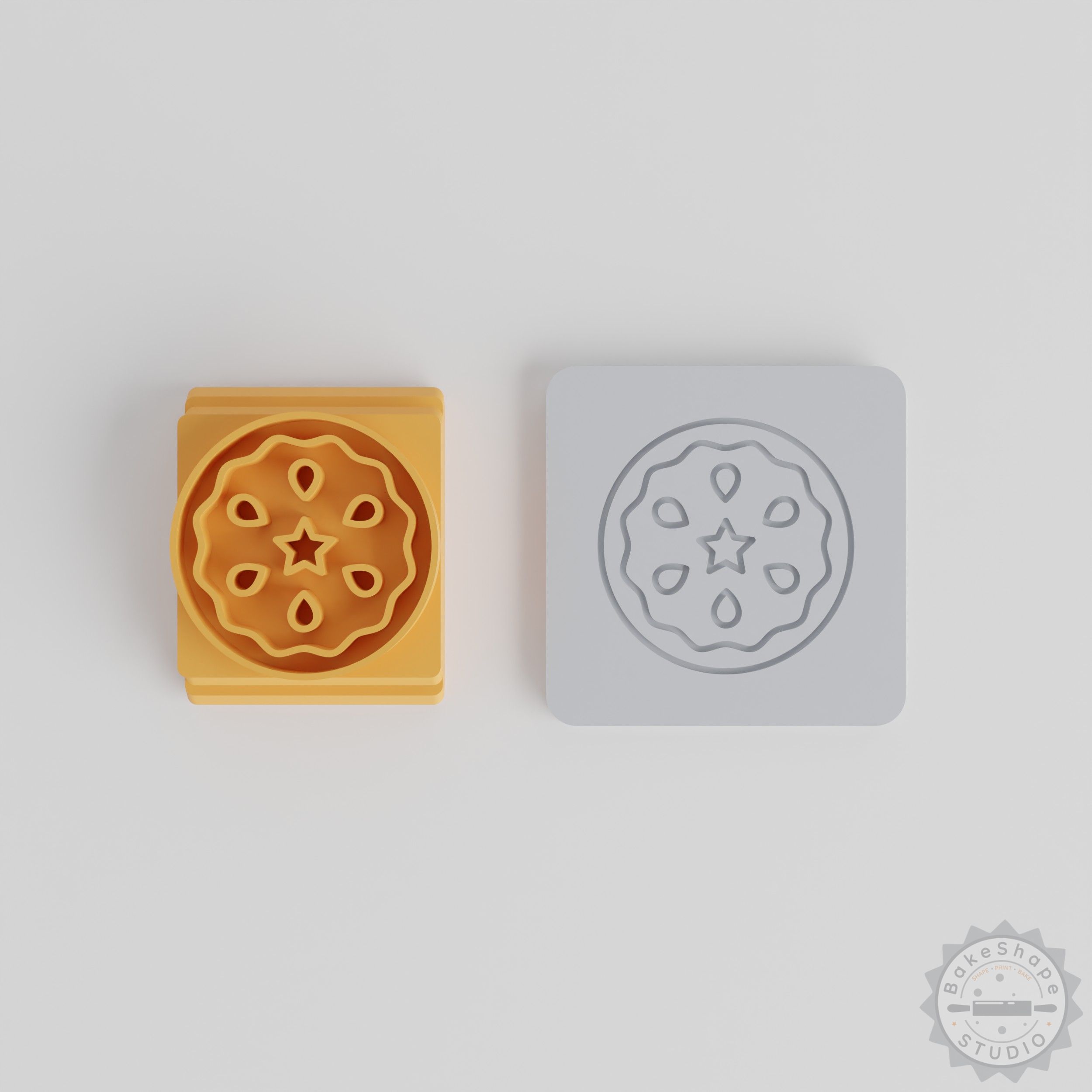 Pumpkin Pie Stamp Tile Set for Clay, Cookies, Fondant, 5 Motif Sizes, Halloween Baking Decor