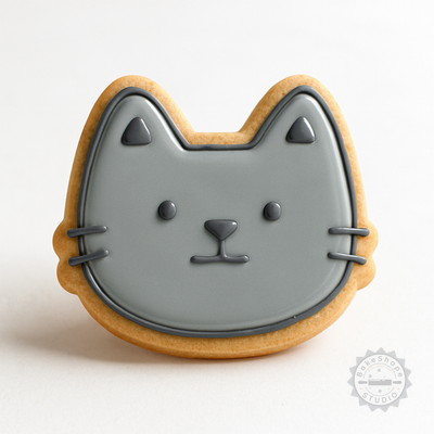 Decorated example 1 of Neutral Cookie Cutter and Stamp Set, 6 Pieces, S/M/L Sizes for Fondant and Cookies
