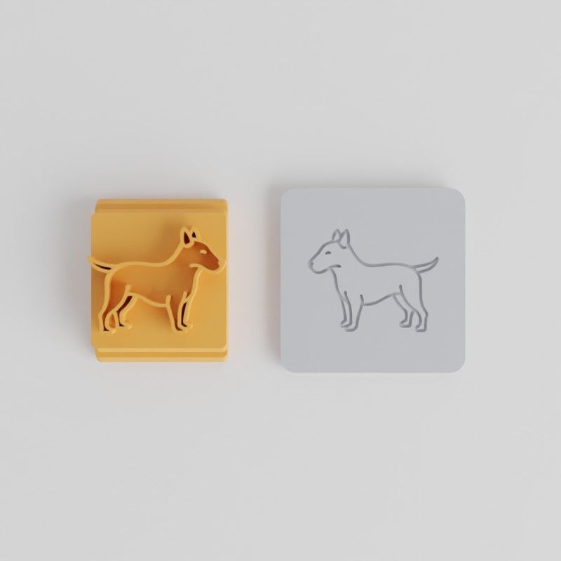 Bull Terrier Stamp Tile Set, 5 Sizes, Perfect for Clay, Cookies, Fondant, Dog Breed Designs