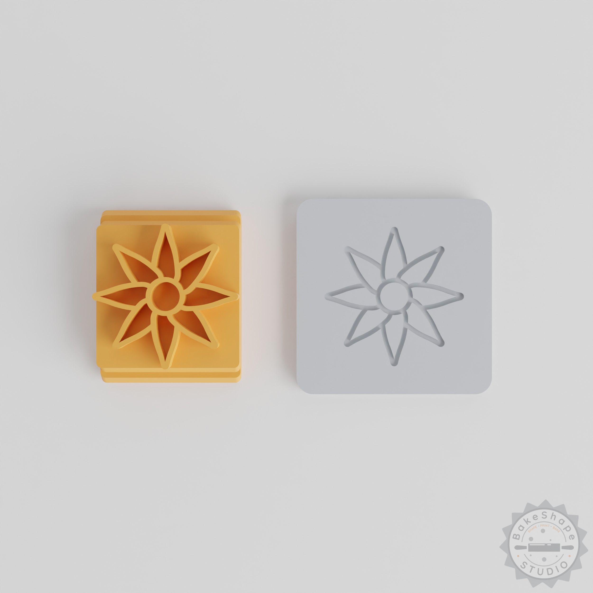 Gazania Stamp Tile Set, 5 Motif Sizes, Perfect for Clay, Cookies, Fondant, Flower Blossom Design