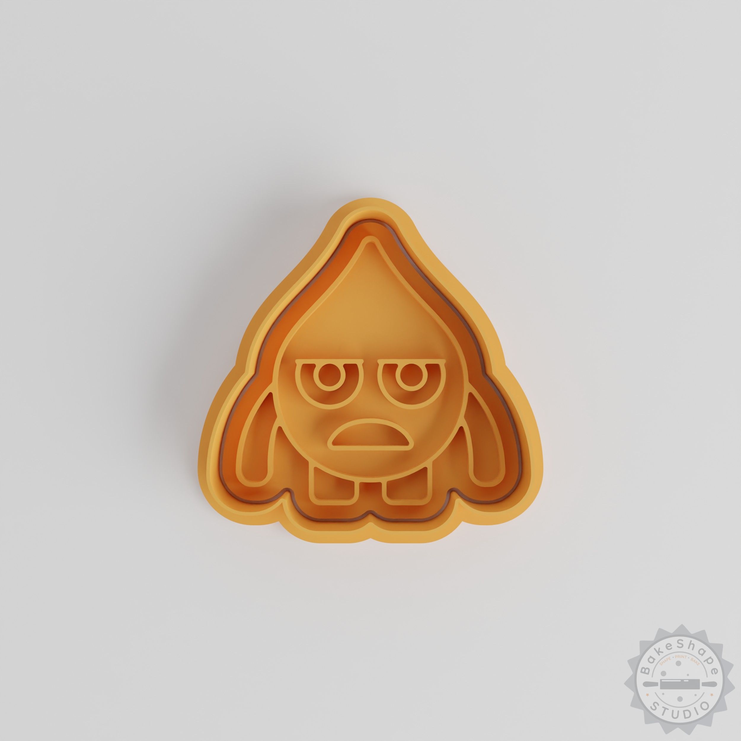Tear Drop Monster Cookie Cutter Stamp Set, 6-Piece Cartoon Character Fondant Tool, S/M/L Sizes