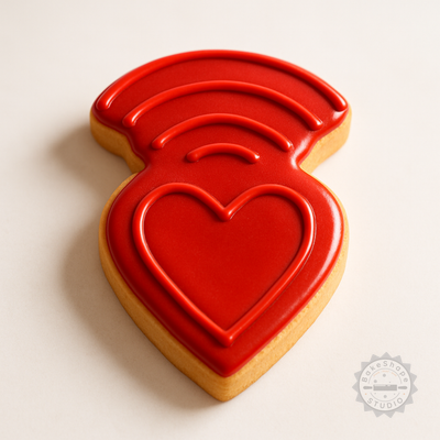 Decorated example 1 of Heart Shape Cutter and Stamp Set, Cookie and Fondant, 3 Sizes S/M/L, 6 Pieces