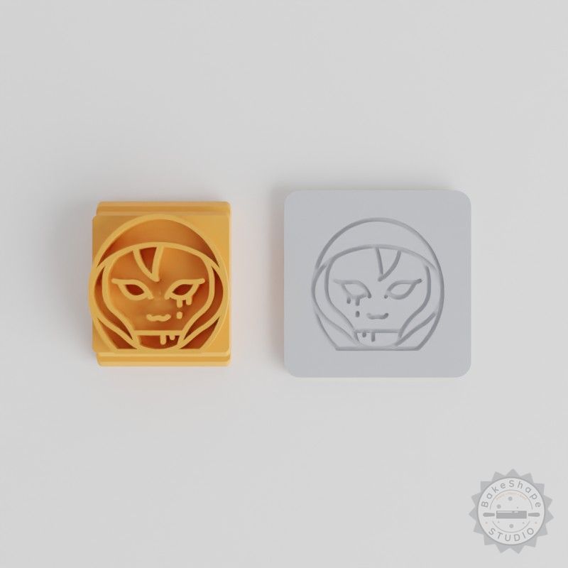 Hooded Demon Stamp Tile Set for Clay, Cookies, Fondant - 5 Sizes, Halloween Scary Designs