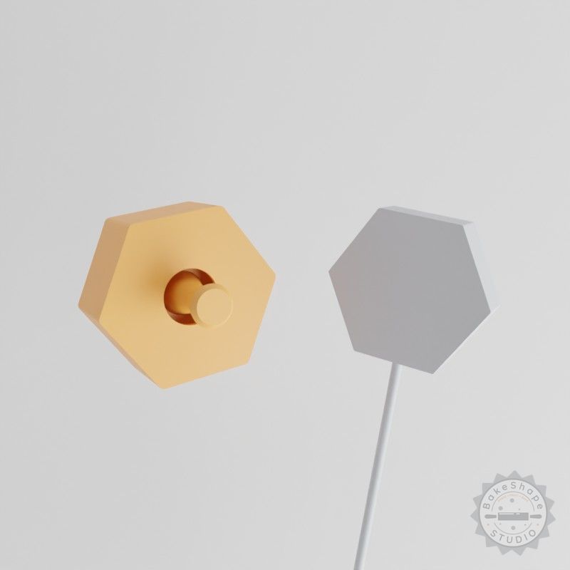 Hexagon Cake Pop Mold, Geometric Six Sides 2-Piece Baking Set