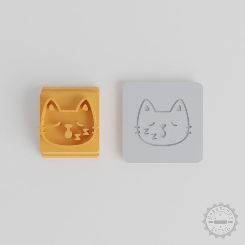 Sleeping Stamp Tile Set for Clay, Cookies, Fondant, 5 Sizes, Sweet Dreams Design