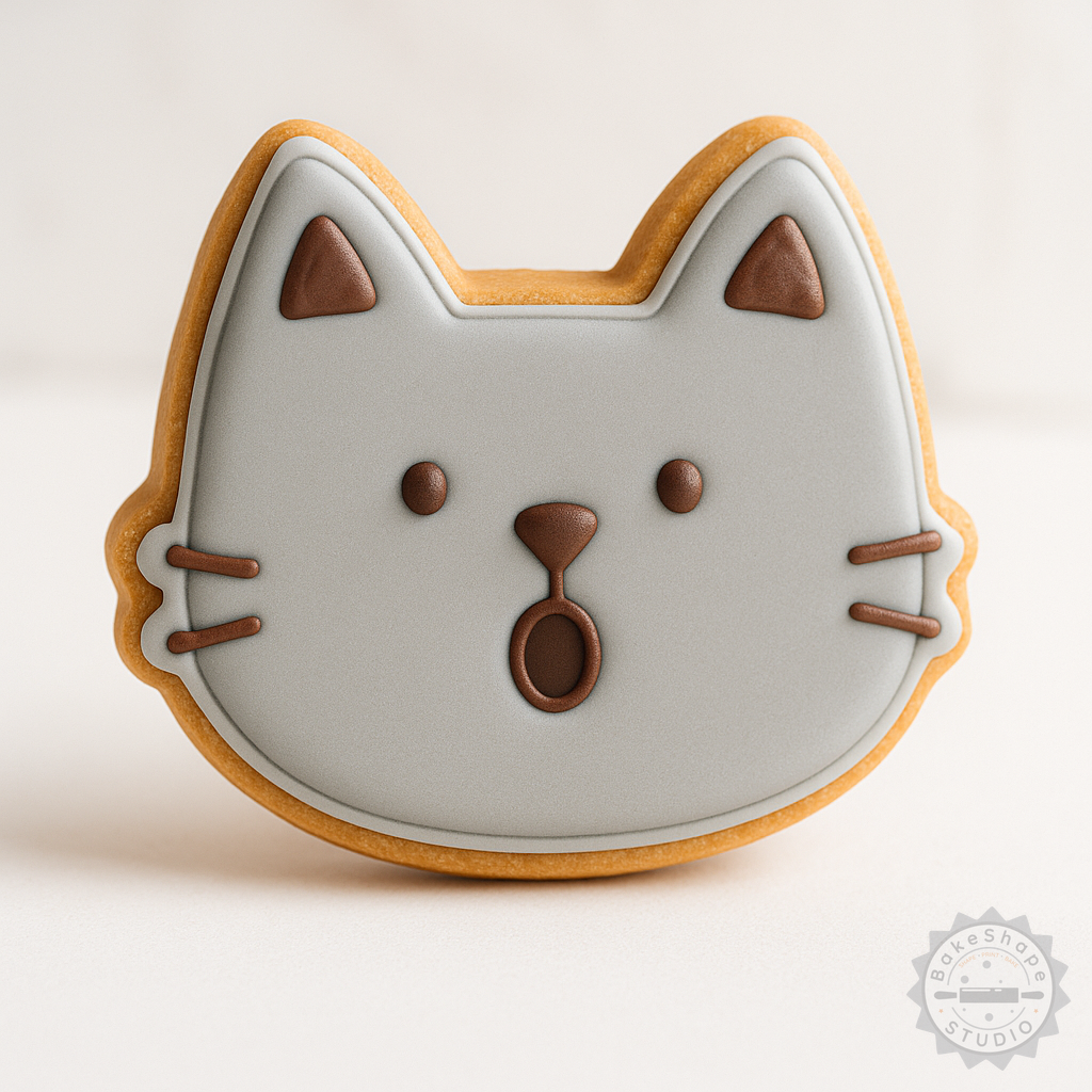 Decorated example 1 of WOW Shape Cutter & Stamp Set, 6 Piece, Cookie and Fondant Craft Kit, Surprise Face Design, S/M/L Sizes