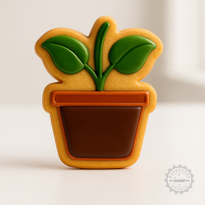 Decorated example 1 of Growing Plant Shape Cutter Stamp Set, Perfect for Cookies & Fondant, 6-Piece S/M/L Bundle