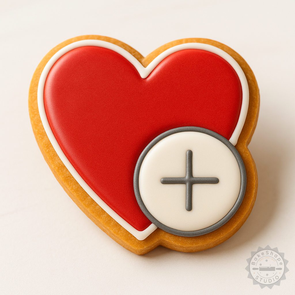 Decorated example 1 of Add to Heart Cookie Cutter & Stamp Set, 6-Piece, Multi-Size Heart Shapes for Cookies & Fondant