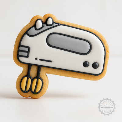 Decorated example 1 of Hand Mixer Set with Cookie Fondant Shape Cutter & Stamp, Includes 6 Pieces in S/M/L Sizes, Electric Whisk for Baking