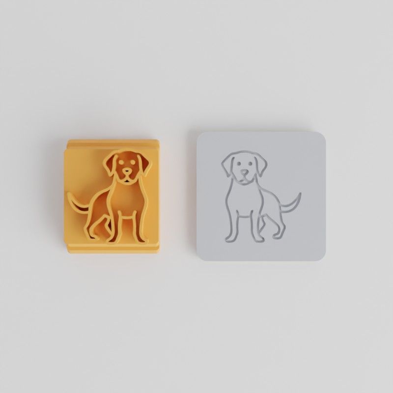 Labrador Retriever Stamp Tile Set, 5 Designs for Clay, Cookies & Fondant, Dog Breed Motif