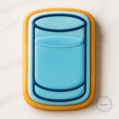 Decorated example 1 of Glass Drinkware Set with Shape Cutter, Stamp for Cookies & Fondant, 6-Piece, Sizes S/M/L